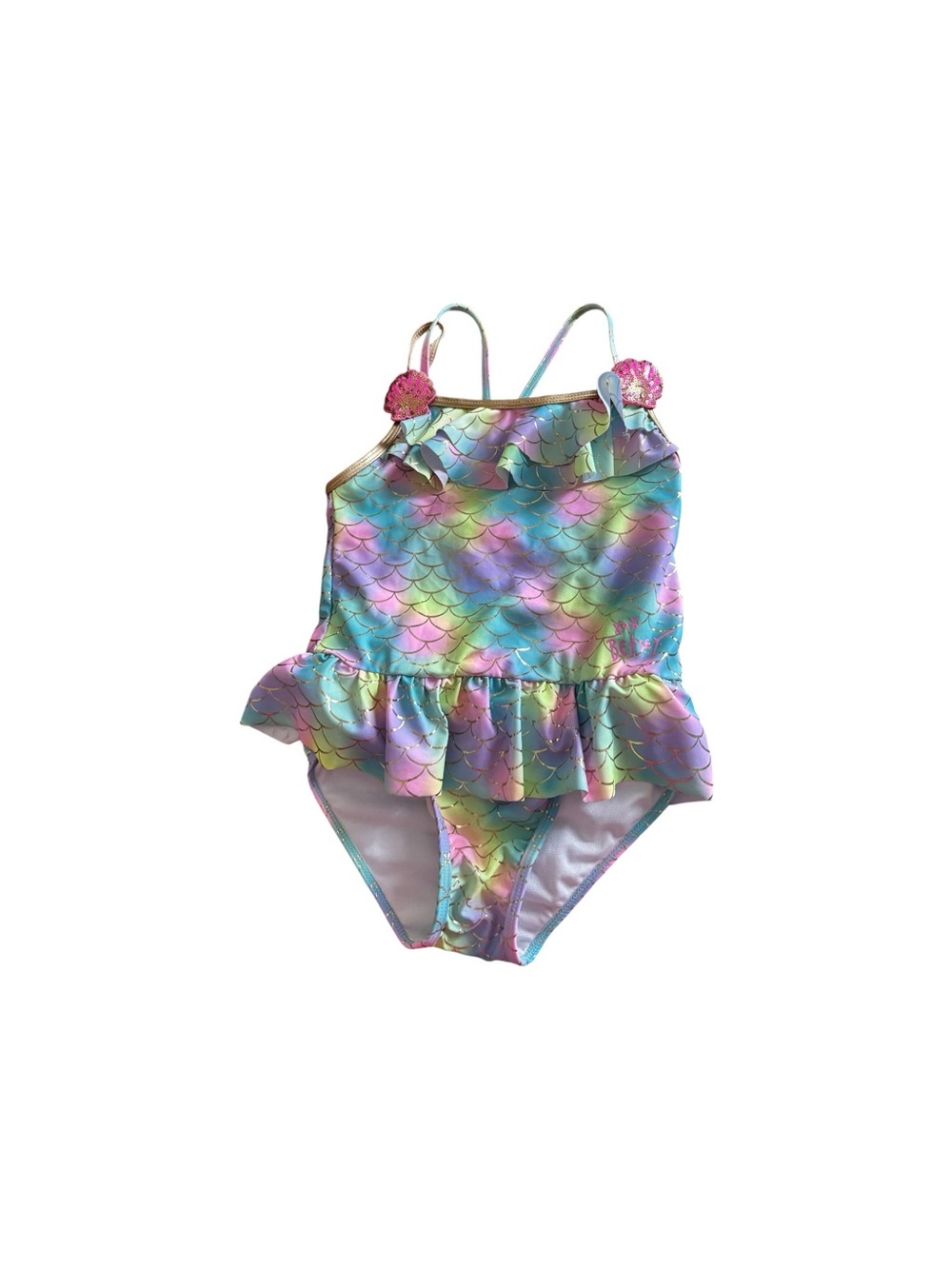 Betsy Johnson Iridescent, mermaid Swimsuit 7/8